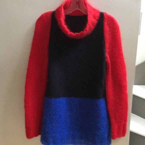 Sweaters - Colorblock mohair & wool cowlneck sweater, sz. M